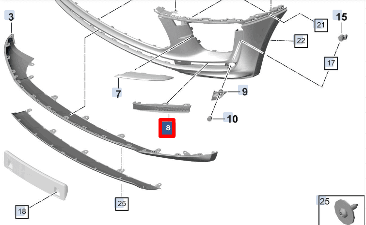 PORSCHE MACAN Front Bumper Left Trim 95B8076601E0 NEW GENUINE